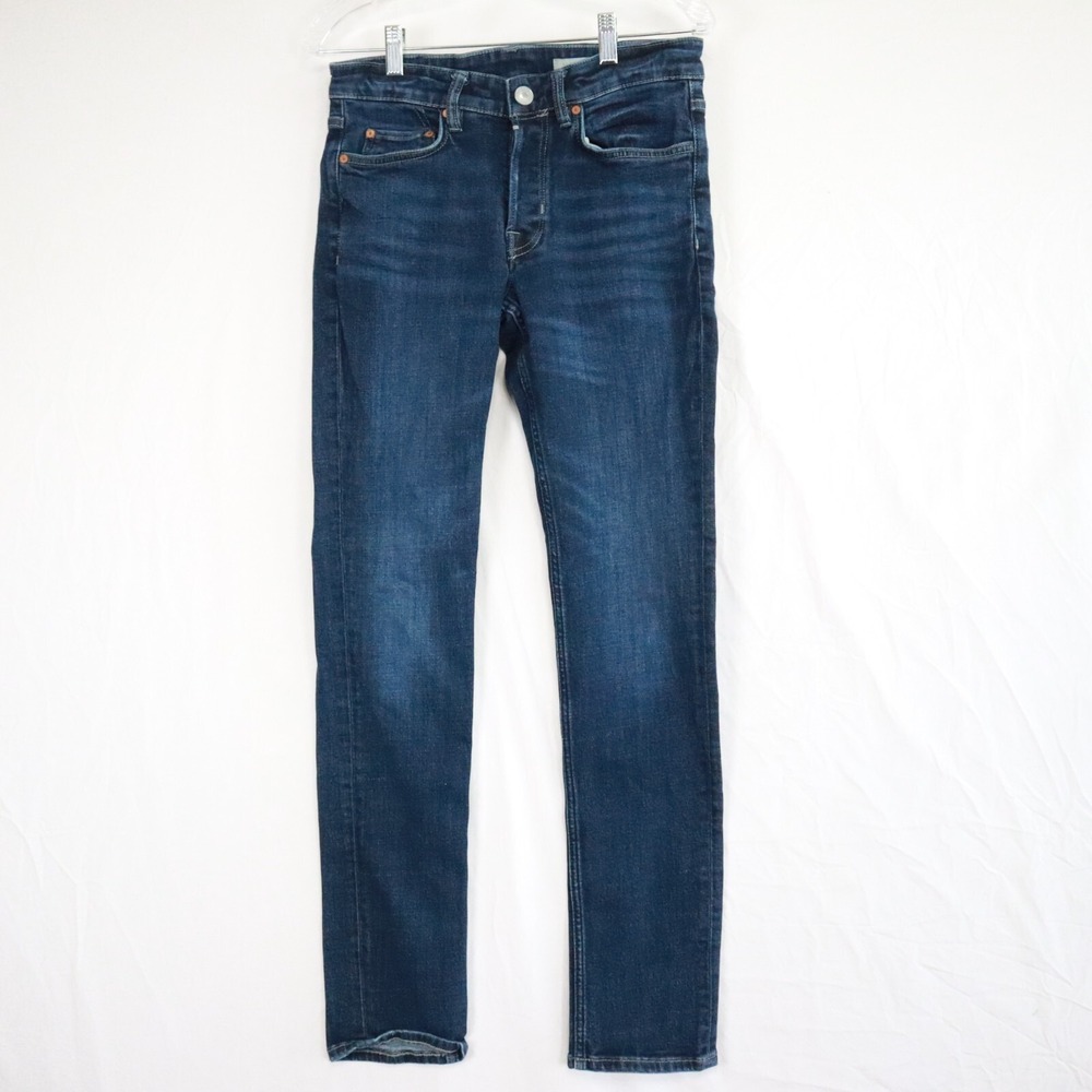 AllSaints Jeans‎ Mens 28x32 Rex Slim Fit Button Fly 5-Pocket Stretch Denim Blue
